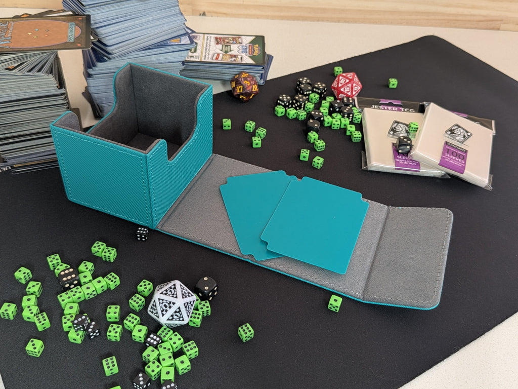 100 Card Deck Box Aqua